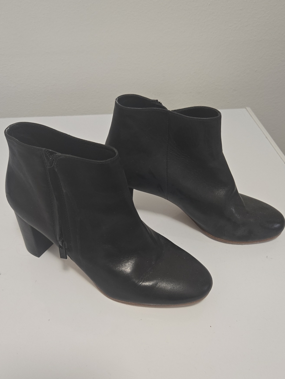 Loeffler Randall Black Leather Ankle Booties